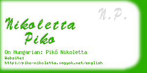 nikoletta piko business card