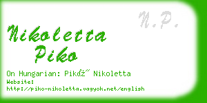 nikoletta piko business card